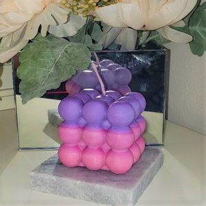 Homemade soy wax  ombre bubble candle